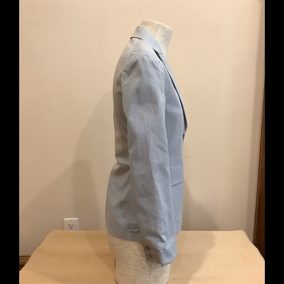 Theory blue white pinstripe seersucker jacket - Picture 3 of 8